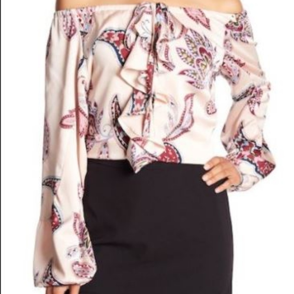 Boho Ruffle Poets Blouse Top - Picture 3 of 4